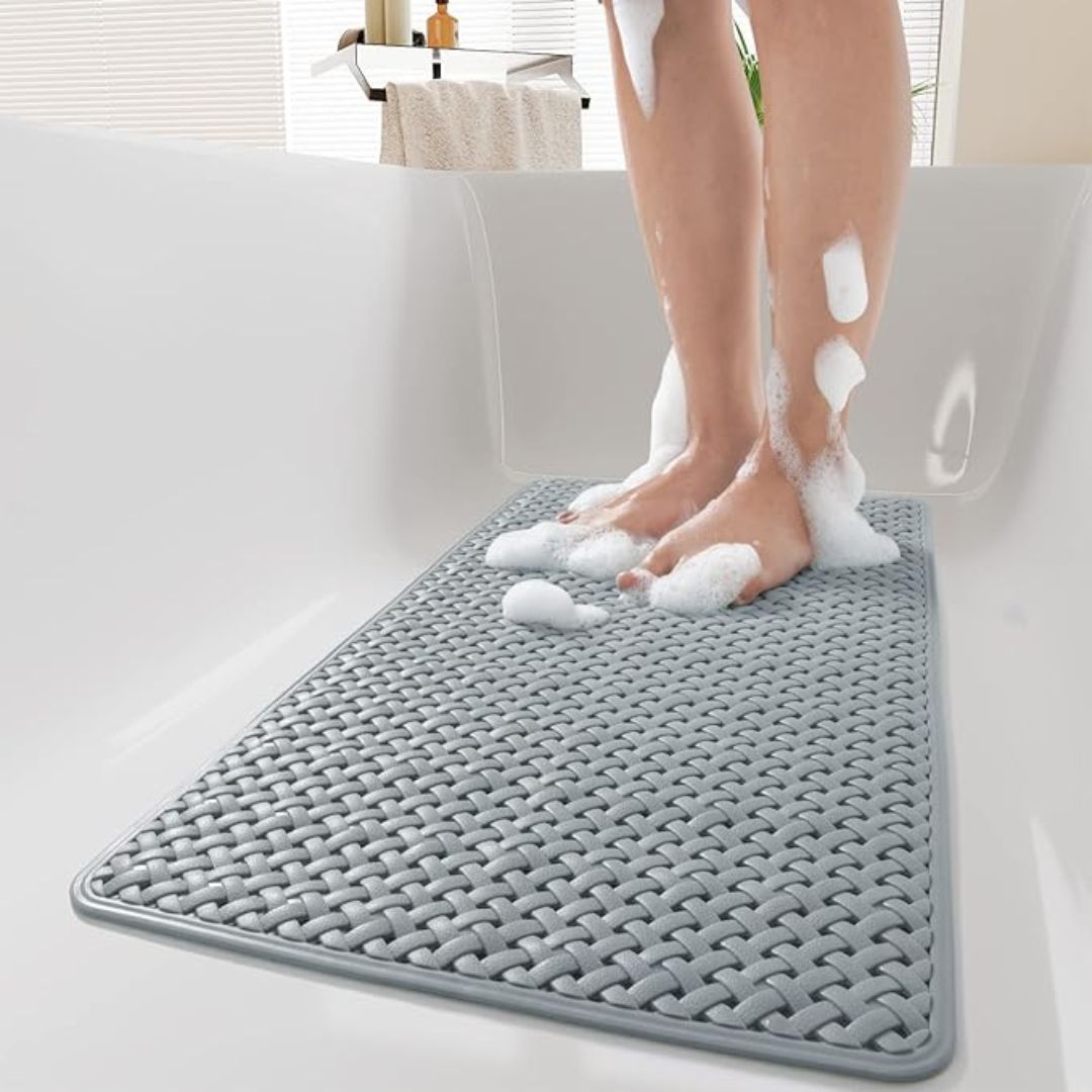 Non-Slip Bathtub Mat with Suction Cups | Quick Drying Bath Mat for Safety