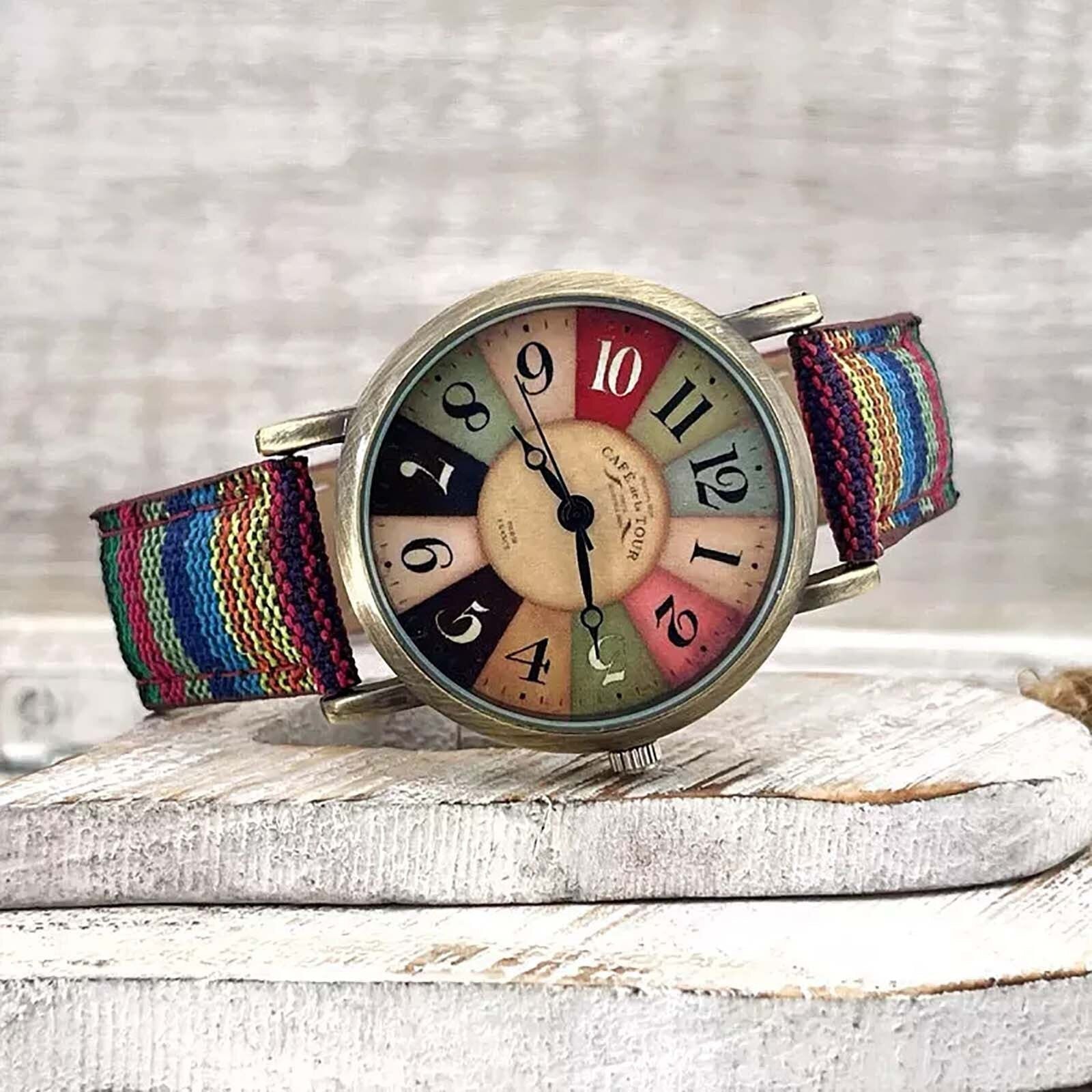 Colorful Watch – Retro Design with a Fun Woven Band