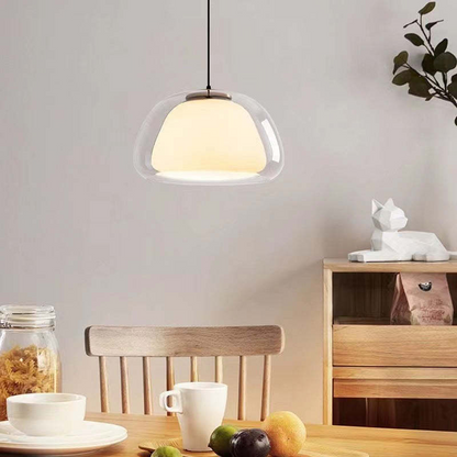 Modern Glass Pendant Light | Milk Glass Hanging Lamp