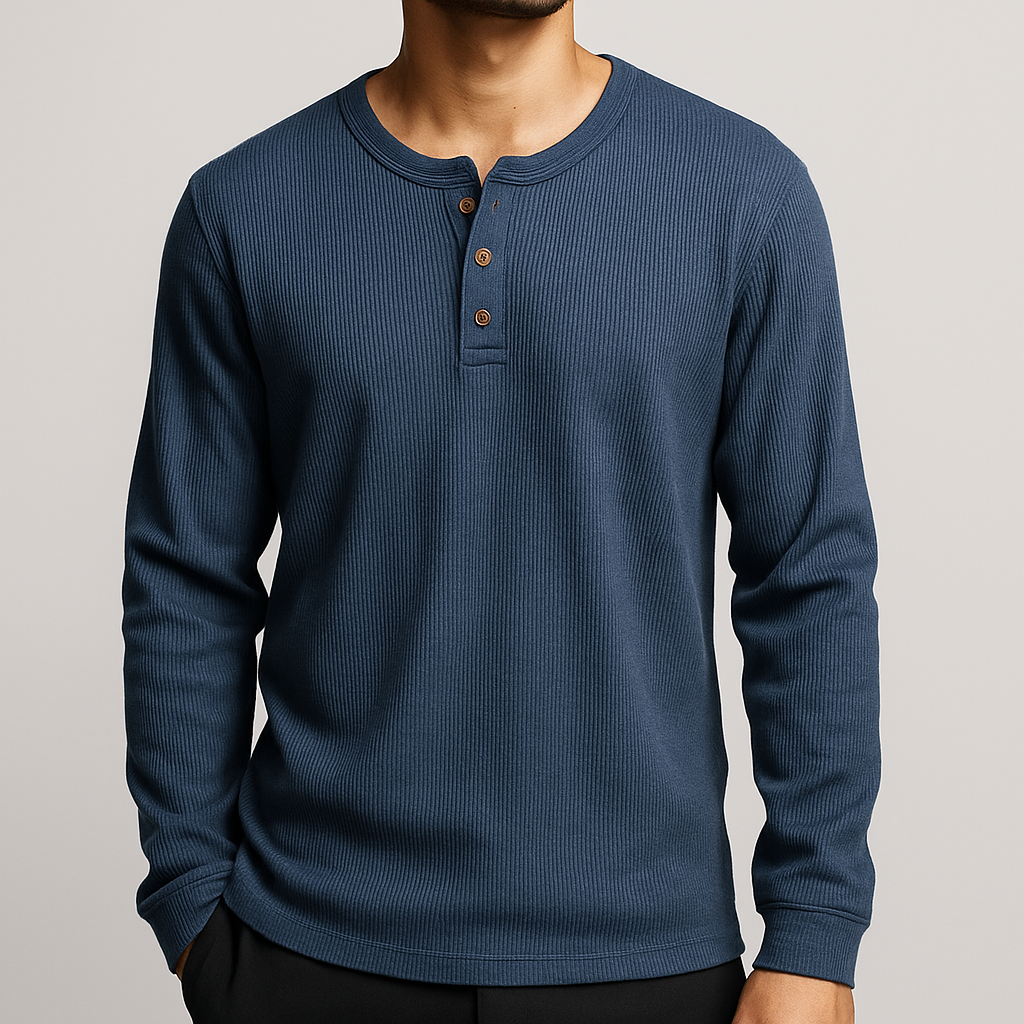 Men’s Long Sleeve Shirt | Casual Henley Top