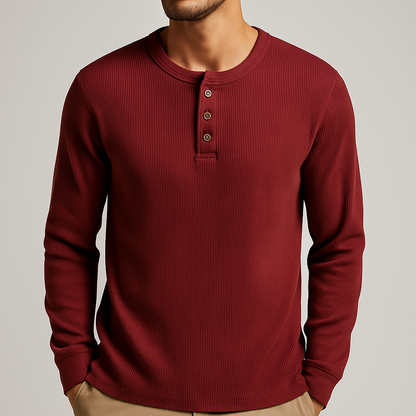 Men’s Long Sleeve Shirt | Casual Henley Top