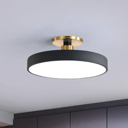 Round Flush Mount Light Nordic Style Acrylic Bedroom LED Semi Flush Ceiling Light