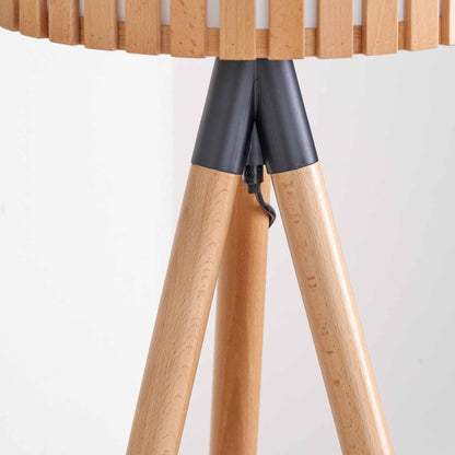 Hemsby Natural Wood Slat Tripod Table Lamp