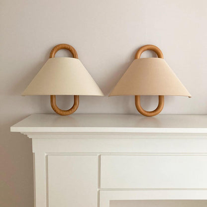 Modern Original Solid Wood Pleated Semi Circle Light Wall Sconce Lamp