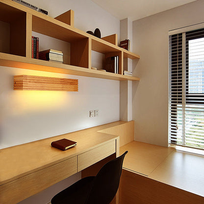 Rustic LED Wall Light | Natural Wood Sconce for Living Room & Bedroom