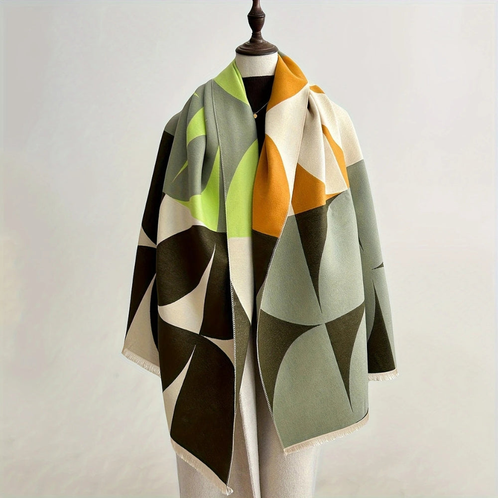 Women’s Shawl Wrap | Geometric Pattern Poncho