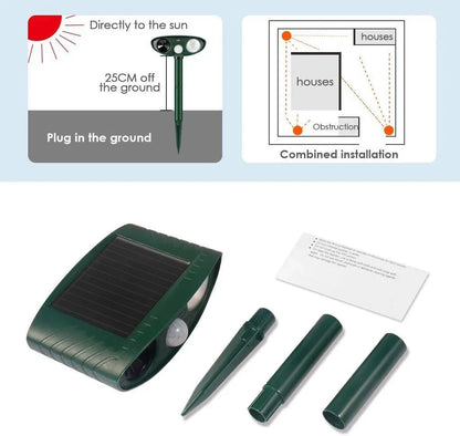 Luxyecs | Ultrasonic Deer Repeller Pack of 4 – Solar-Powered Pest Control for Effective Deer Deterrence in 48 Hours