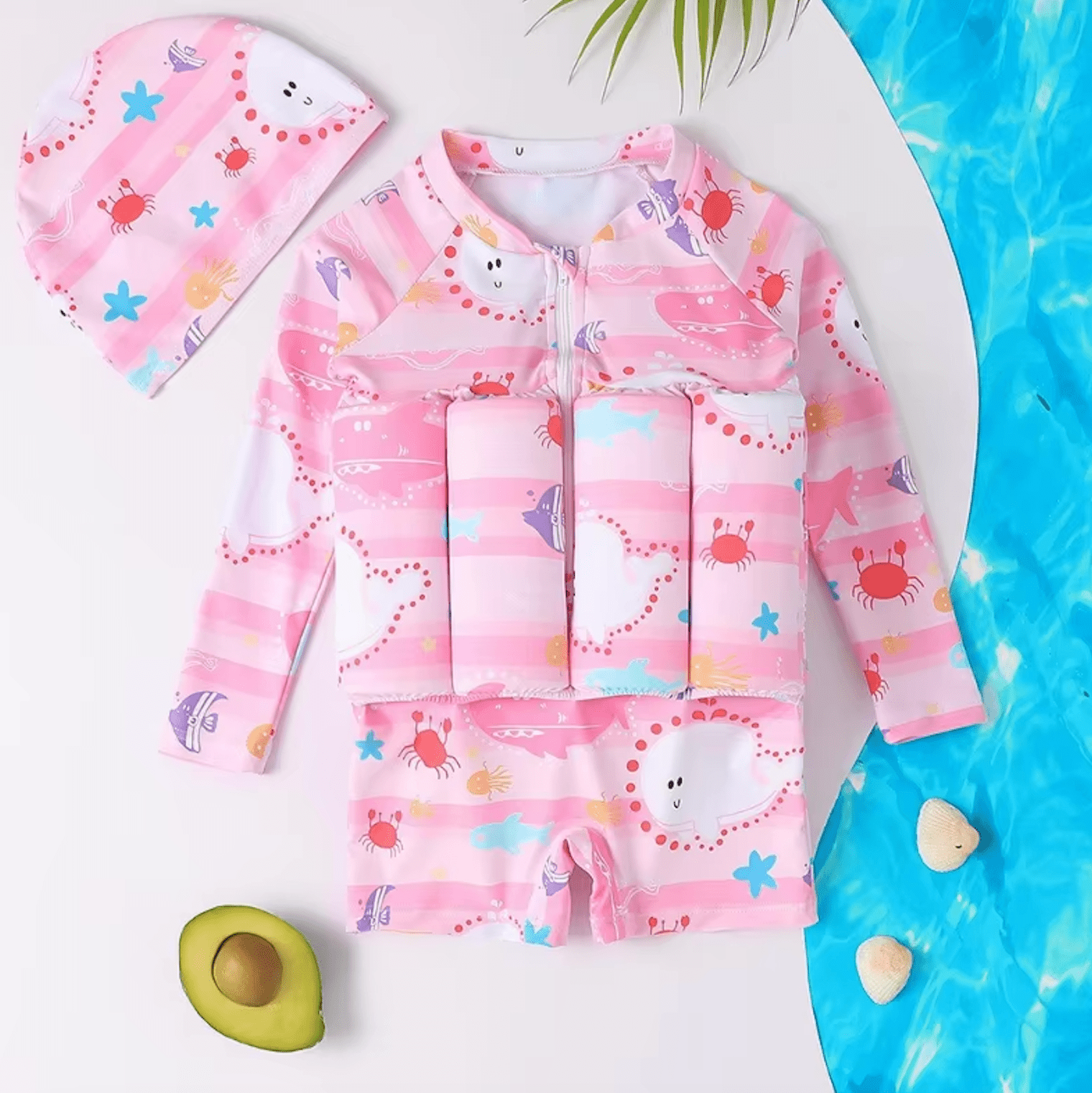 3 - in - 1 Floating Swimsuit – Stylish, Safe & SPF 50+ Sun Protection - Luxyecs