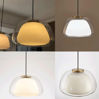 Modern Glass Pendant Light | Milk Glass Hanging Lamp
