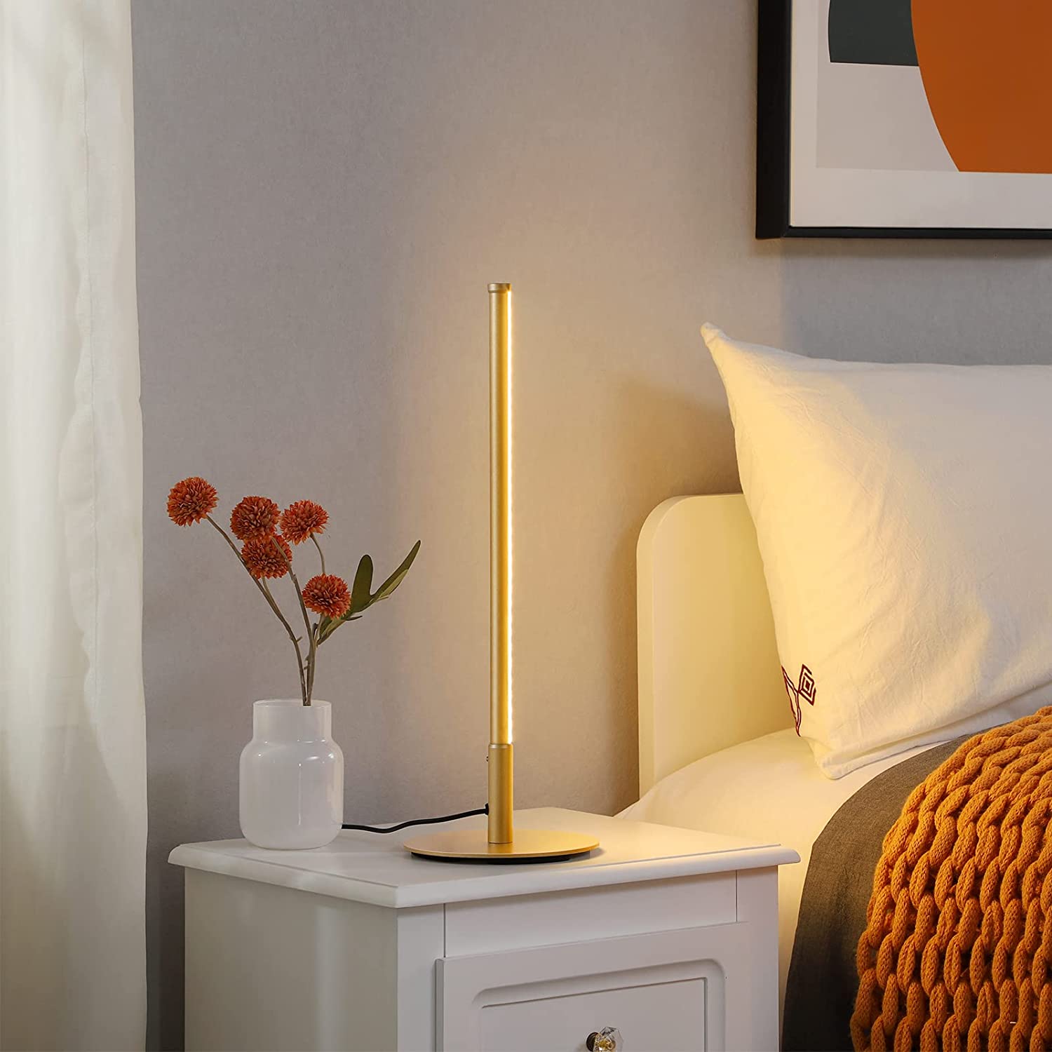 Royaleva Minimalist LED Table Lamp - 3 Color Modes, Touch Control, Energy Efficient