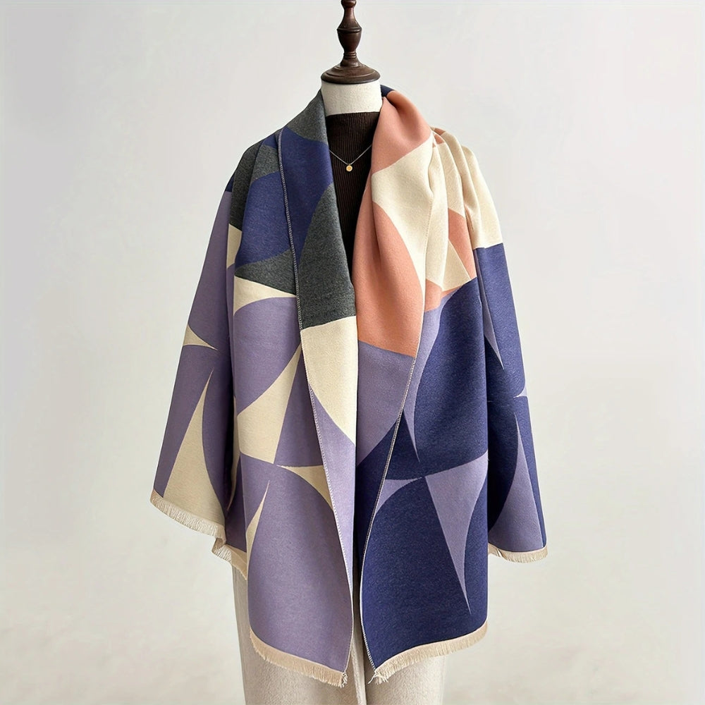 Women’s Shawl Wrap | Geometric Pattern Poncho