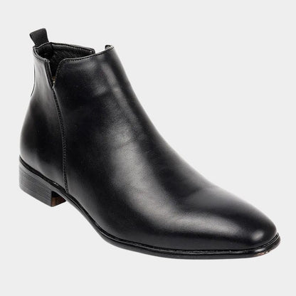 Men’s Leather Dress Boots – Sleek Chelsea Ankle Design