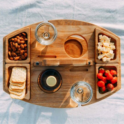 Portable Wooden Picnic Wine Table – WineNest