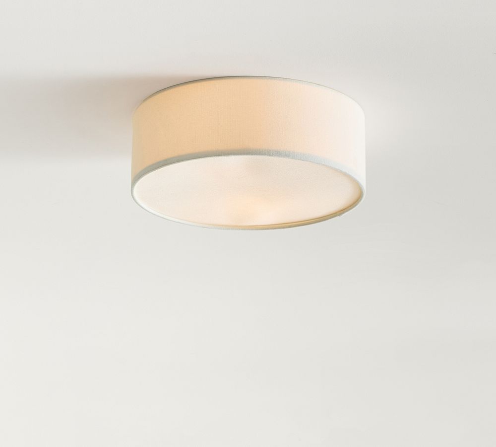 Modern Fabric Ceiling Light | Round Drum LED Lamp