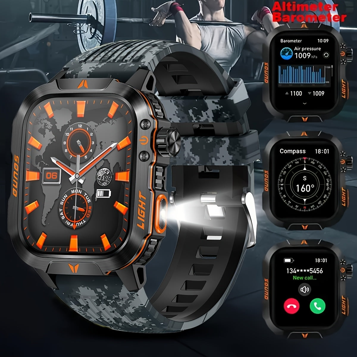 Men’s Outdoor Smartwatch | Fitness Tracker with Barometer and GPS