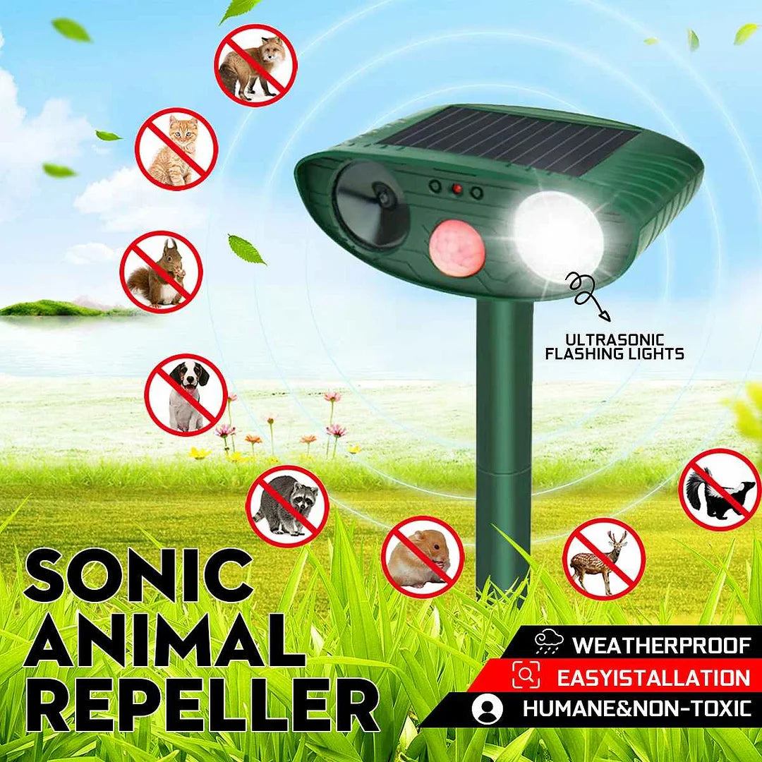 Luxyecs | Ultrasonic Deer Repeller Pack of 4 – Solar-Powered Pest Control for Effective Deer Deterrence in 48 Hours
