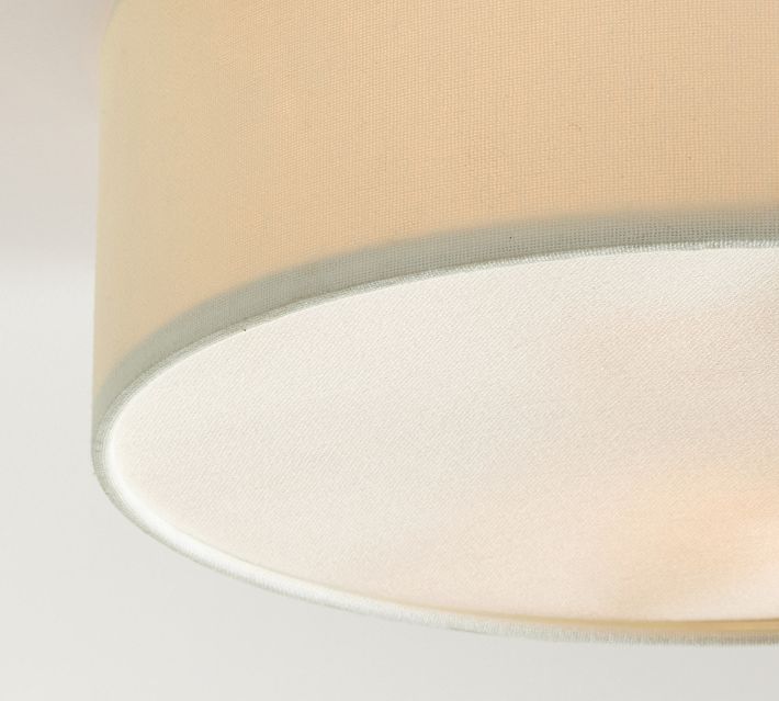 Modern Fabric Ceiling Light | Round Drum LED Lamp