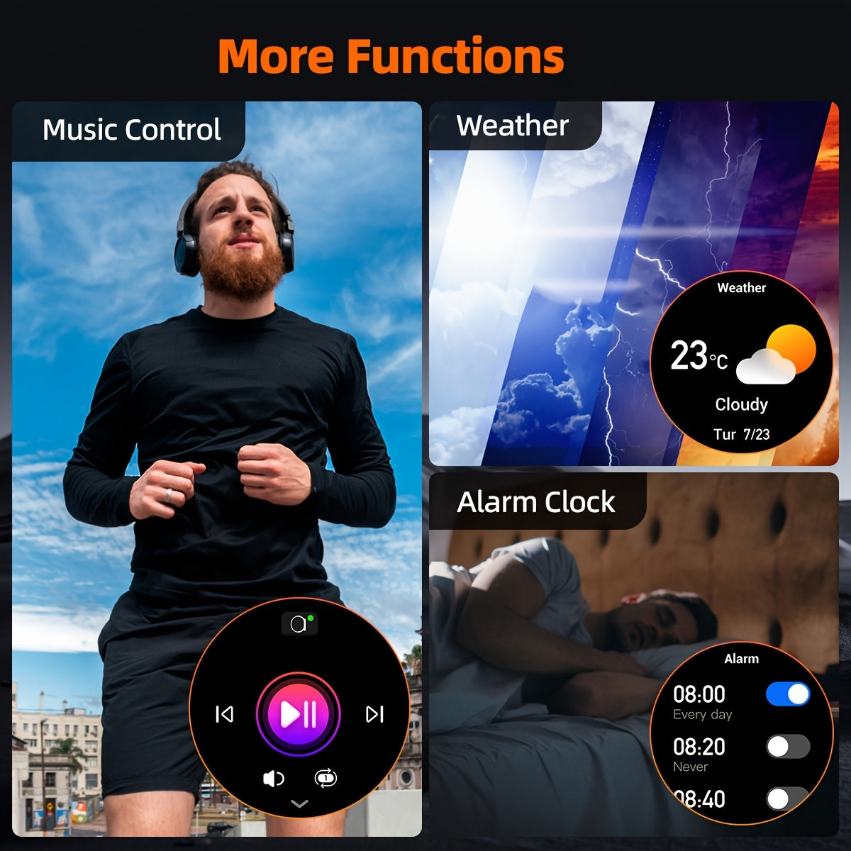 Men’s Outdoor Smartwatch | Compass and LED Flashlight Watch