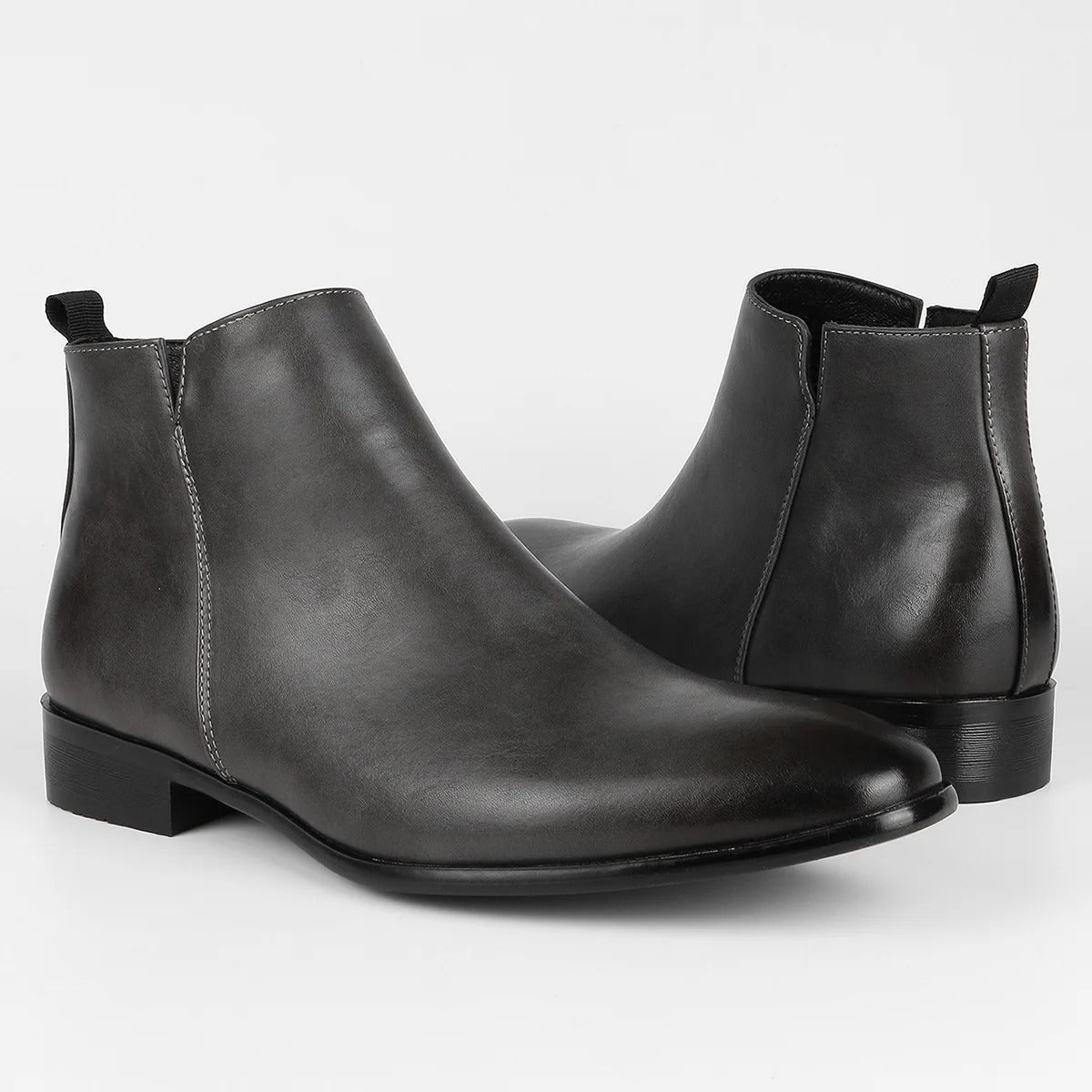 Men’s Leather Dress Boots – Sleek Chelsea Ankle Design