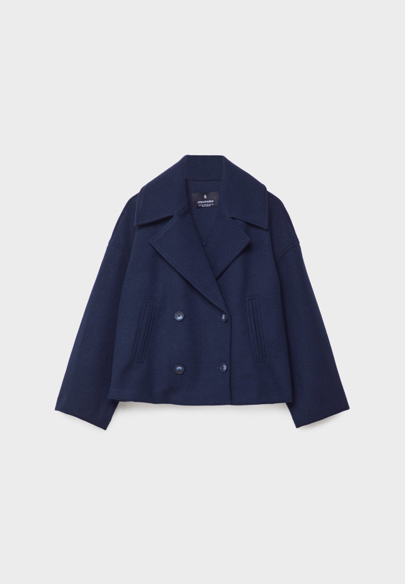 Women’s Cropped Wool Coat | Double Breasted Short Jacket