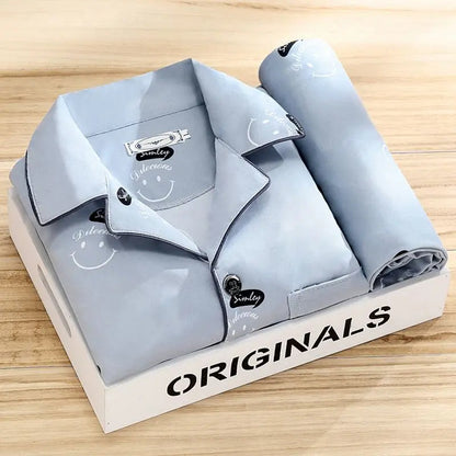 Men’s Lightweight Pajama Set – Stylish Feather Pattern Sleepwear