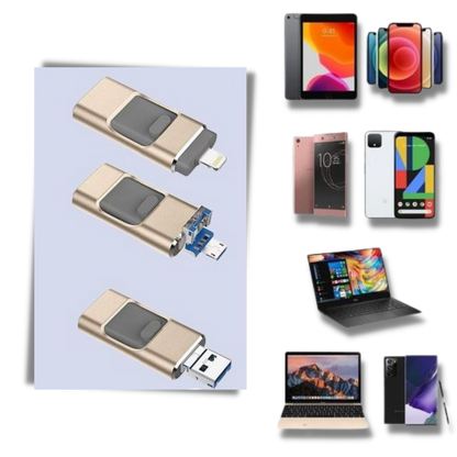 4 in 1 USB Flash Drive | Multi-Port Storage Device