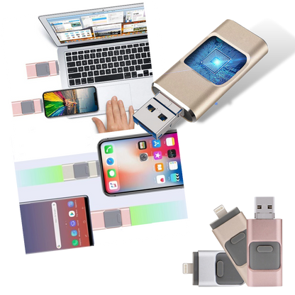 4 in 1 USB Flash Drive | Multi-Port Storage Device