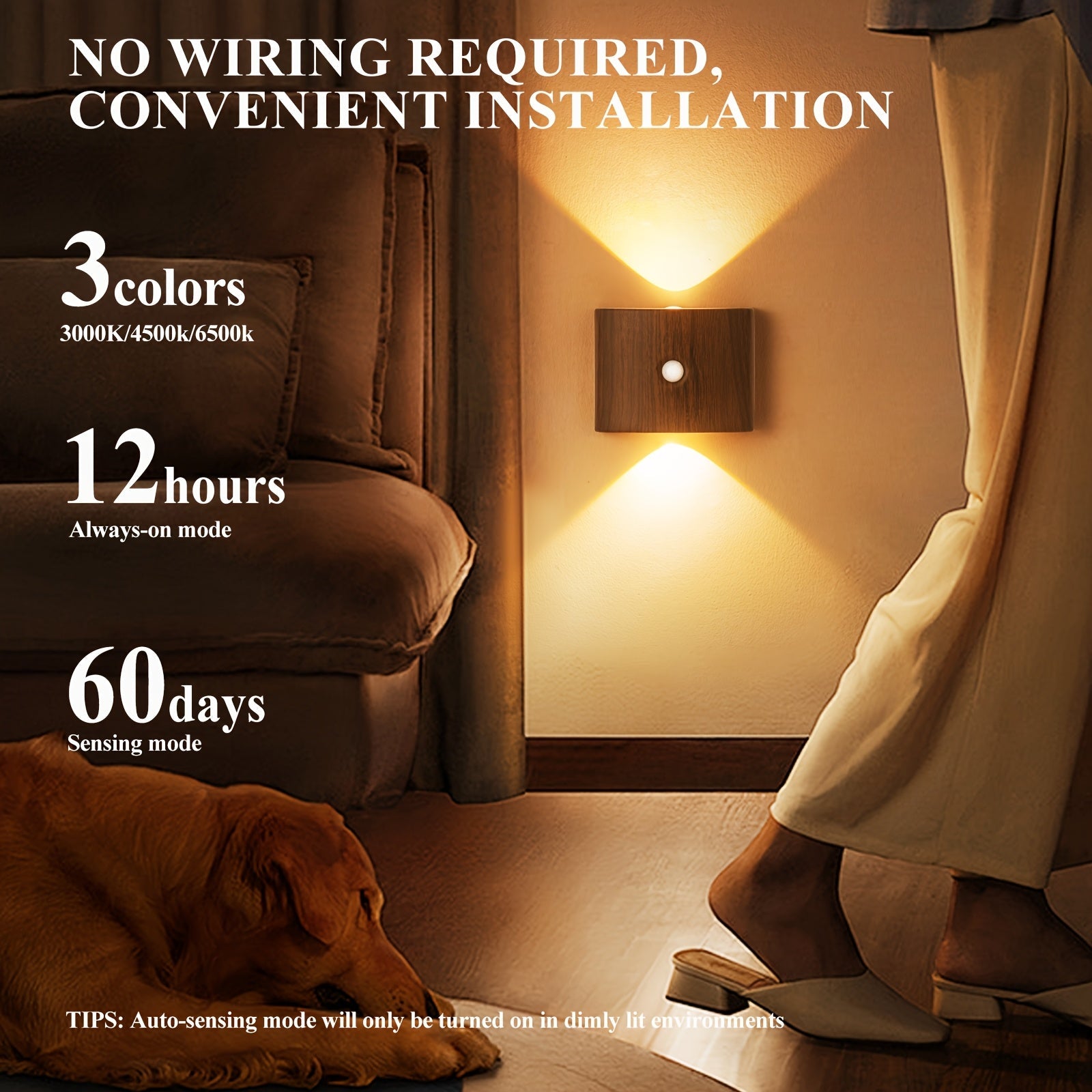 Wooden LED Wall Light | Modern Home Accent Lamp