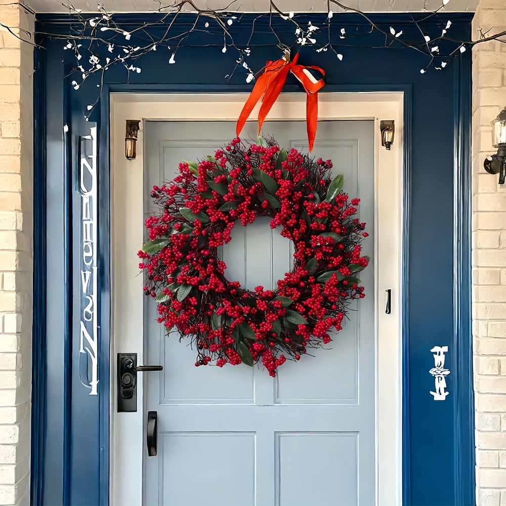 Christmas Door Wreath | Red Berry Holiday Decoration