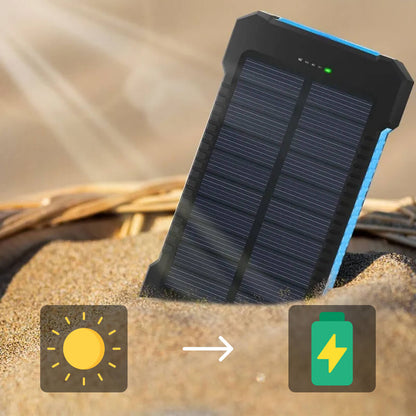 Solar Travel Power Bank | Dual LED Flashlight Charger