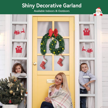 LED Christmas Garland | Pre-Lit Outdoor Holiday Decoration