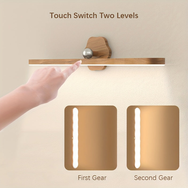 Long Bar Wall Light | Contemporary Wooden LED Sconce