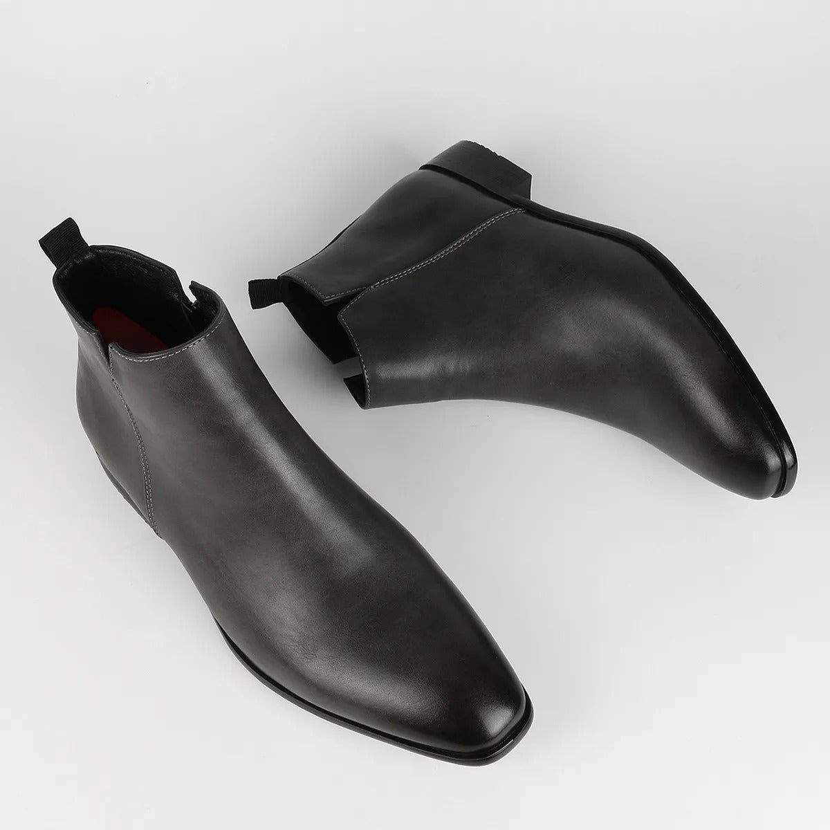 Men’s Leather Dress Boots – Sleek Chelsea Ankle Design
