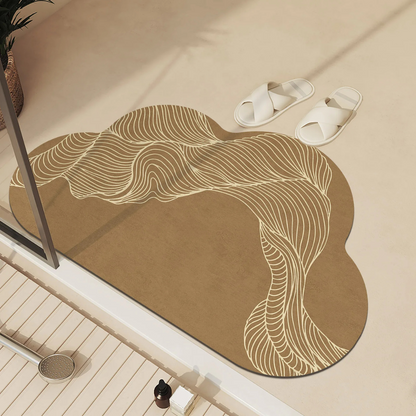 AquaSleek Absorbent Bath Mat | Quick-Dry, Non-Slip Bathroom Rug