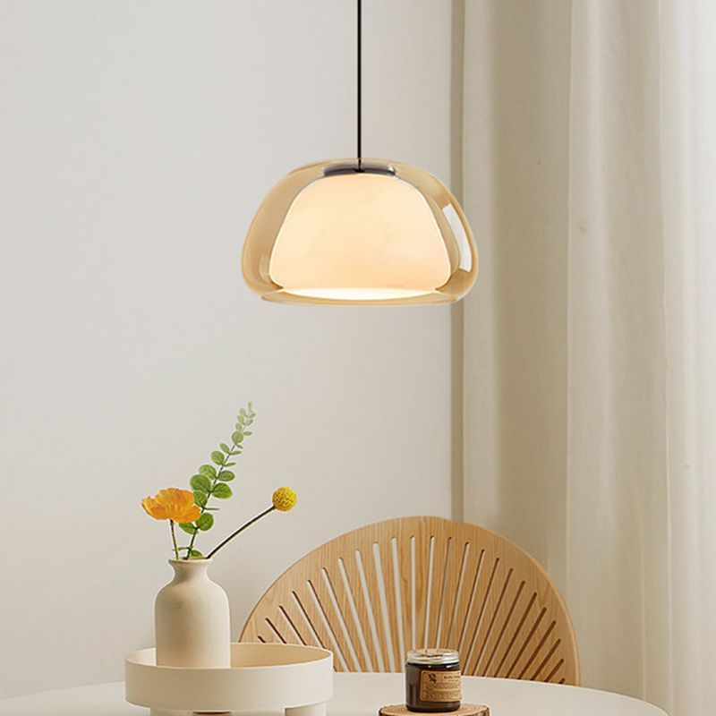 Modern Glass Pendant Light | Milk Glass Hanging Lamp