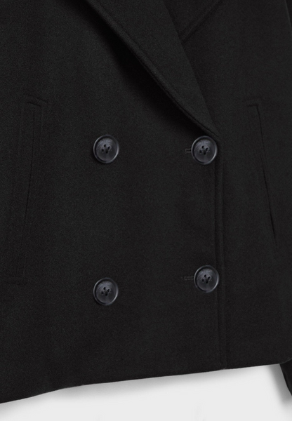 Women’s Cropped Wool Coat | Double Breasted Short Jacket