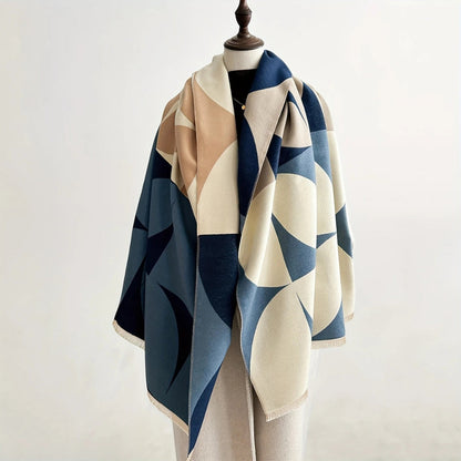 Women’s Shawl Wrap | Geometric Pattern Poncho