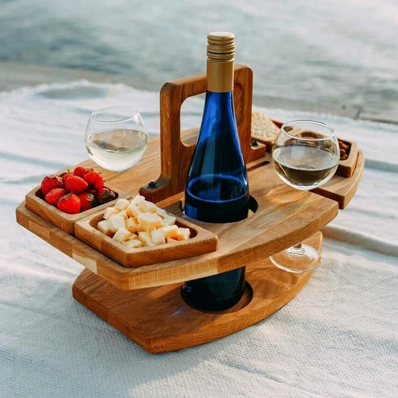 Portable Wooden Picnic Wine Table – WineNest