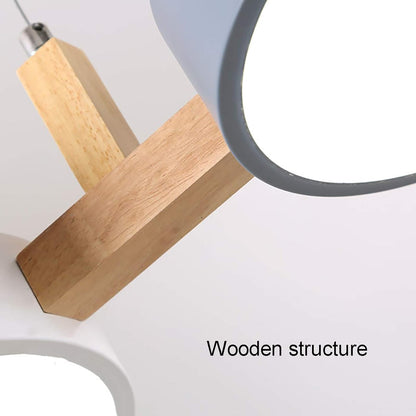 Scandinavian Style Cylinder Pendant Light | Metal and Wood Delira Hanging Lamp