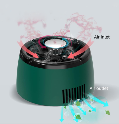 Smokeless Ashtray with Built-In Air Filter – Rechargeable Electric Ashtray for Home or Car