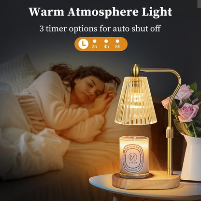 Warming Candle Lamp - Cozy Dimmable Lamp with Adjustable Height and Timer