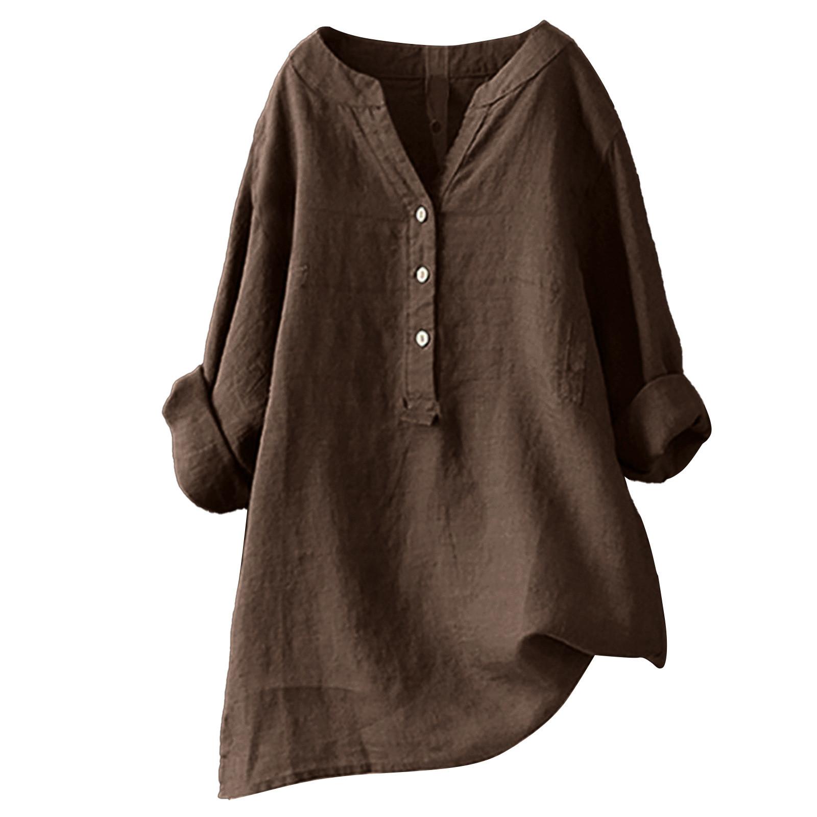 Women’s Long Sleeve Top | Casual Button Tunic