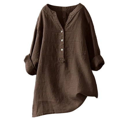 Women’s Long Sleeve Top | Casual Button Tunic
