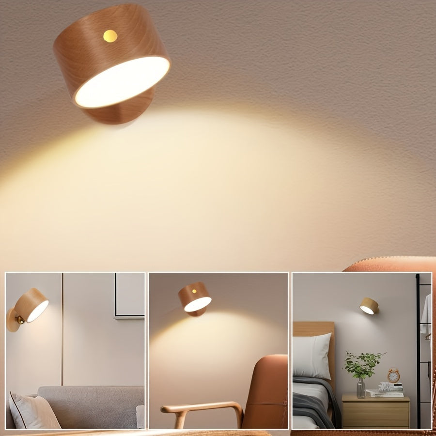 Wooden LED Wall Lamp | Contemporary Bedroom Lighting