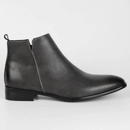 Men’s Leather Dress Boots – Sleek Chelsea Ankle Design