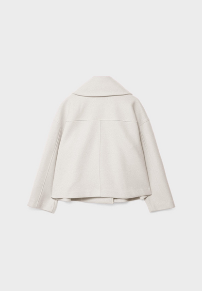 Women’s Cropped Wool Coat | Double Breasted Short Jacket