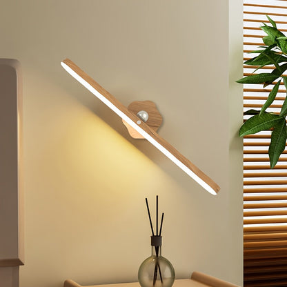 Long Bar Wall Light | Contemporary Wooden LED Sconce