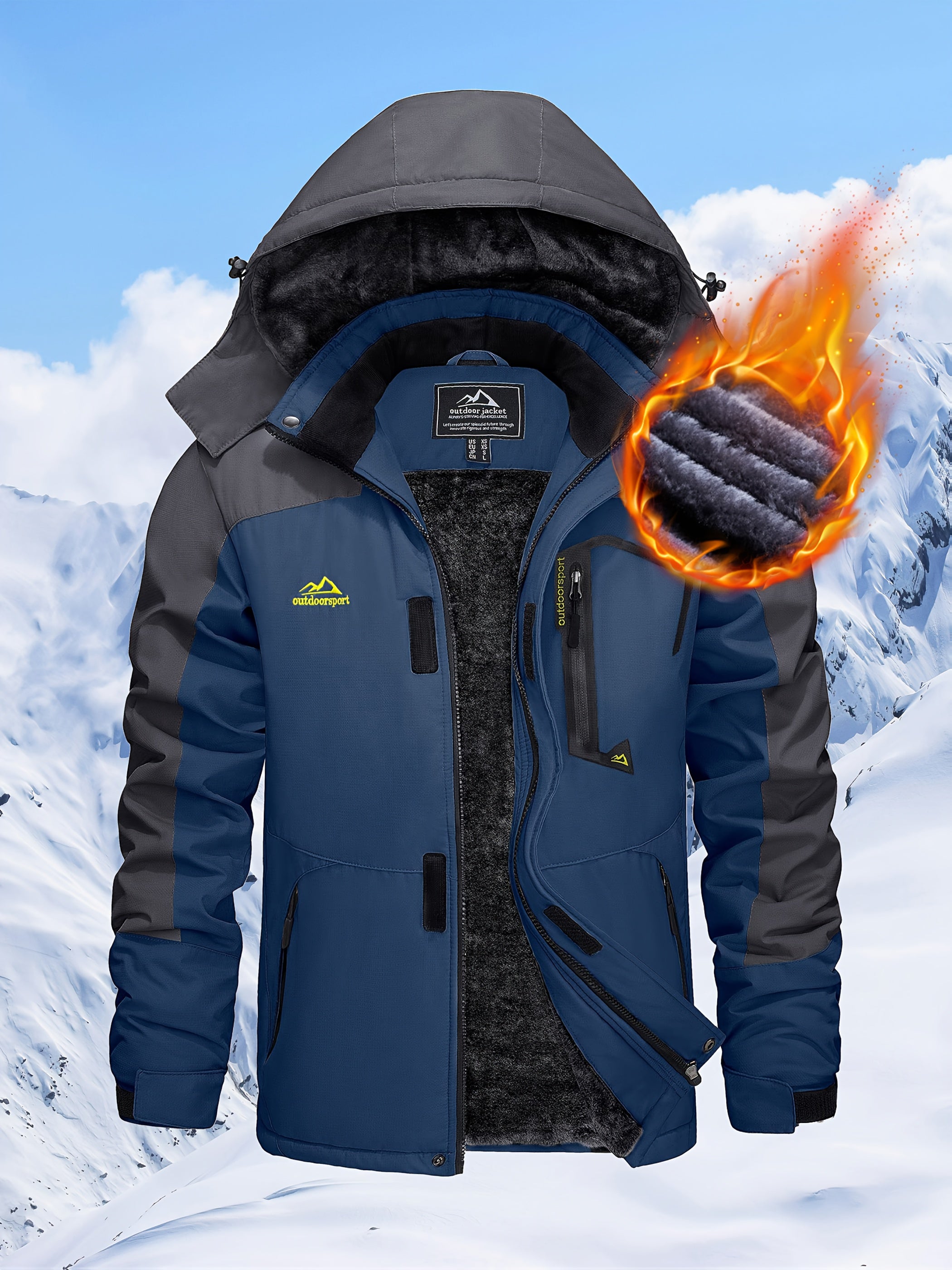 Men’s Winter Jacket | Outdoor Hooded Fleece-Lined Coat