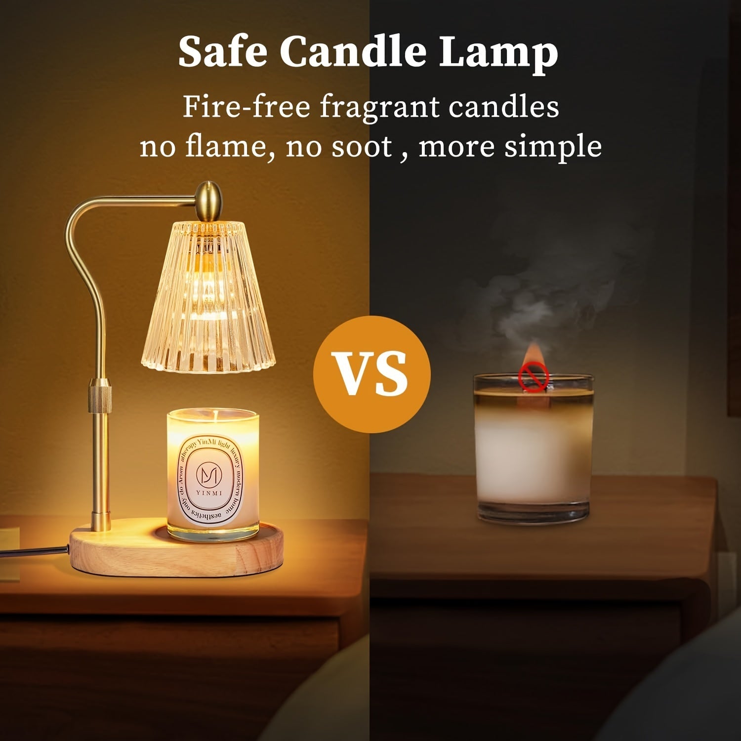 Warming Candle Lamp - Cozy Dimmable Lamp with Adjustable Height and Timer