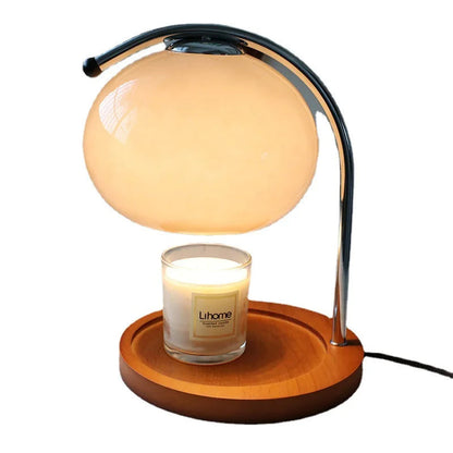 Retro Glass Candle Warmer Table Lamp - Aromatherapy Desk Lamp for Bedroom and Office